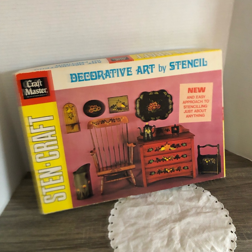 Vtg Craft Master Sten-Craft Decorative Stencil Kit